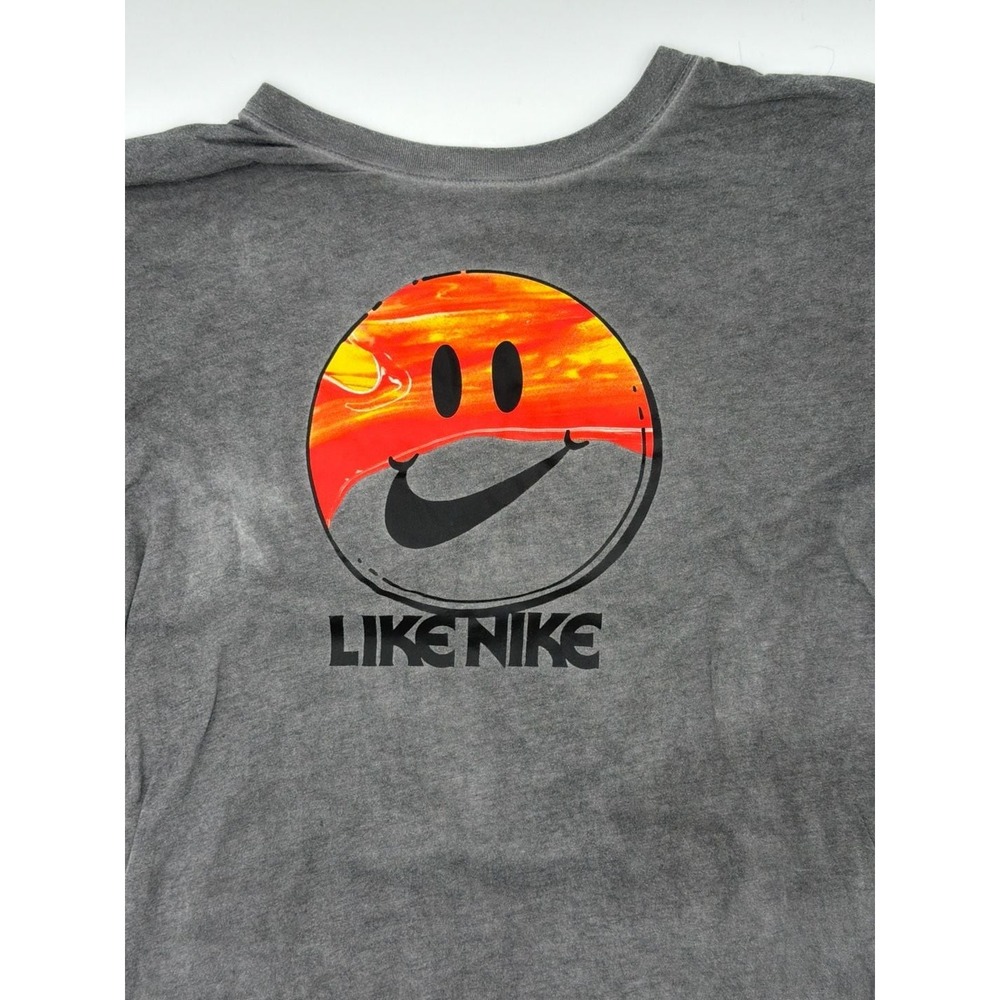 Nike Mens Like Nike Smiley Face Graphic T-Shirt Gray Short Sleeve Size M - Picture 4 of 5